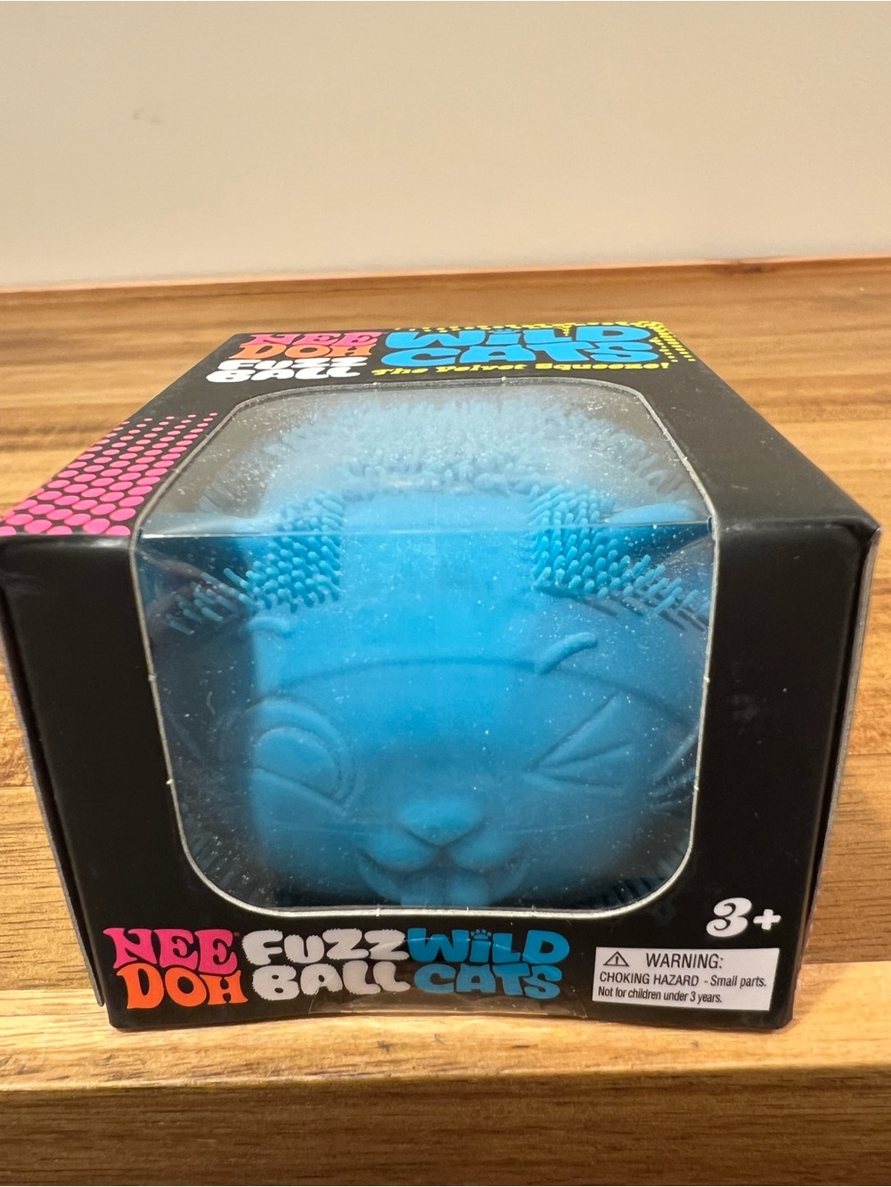 🔥💙NeeDoh Blue Fuzz Ball Wild Cat Squishy! Rare!! 💙